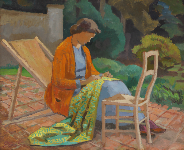 Roger Fry, portrait of vanessa bell in the garden