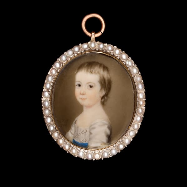 John Smart, A Child, wearing white smock and blue sash, 1766
