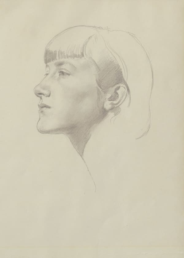 Gerald Leslie Brockhurst, Portrait of Anais, the artist’s first wife, c. 1915-20