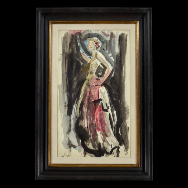 Ambrose McEvoy, Study of a Lady with her arm raised, possibly Lady Diana Cooper (née Manners) (1892-1986), c. 1916