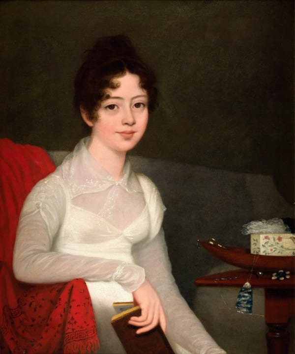 Robert Home, Portrait of a Young Lady seated by her Work Table, Early 19th Century