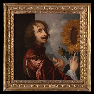 Circle of Sir Anthony van Dyck, Self-Portrait with a Sunflower, 17th century