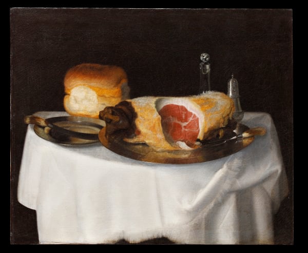 English School, Still Life with Bread and Meat, c. 1750s