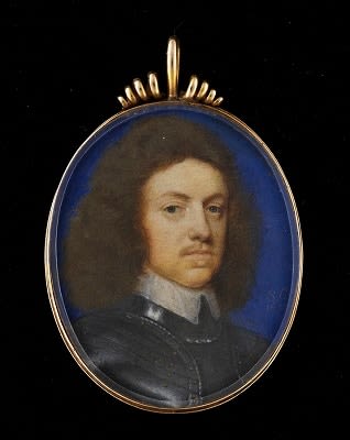 Samuel Cooper, A portrait miniature of a Gentleman wearing gilt studded armour, 1650s