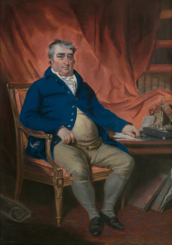 John Raphael Smith pastel Portrait of the Whig Statesman Charles James Fox in 1802 currently for sale at Philip mould & company
