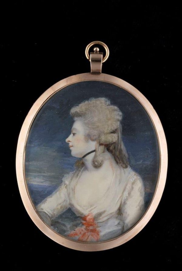 William Grimaldi, Portrait miniature of Mary Robinson as 'Perdita', 1795