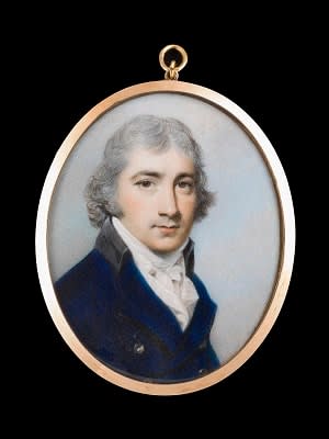 George Engleheart, Portrait of a Gentleman wearing a blue jacket, early 19th century
