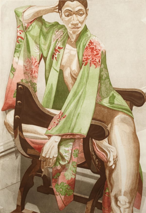 Philip Pearlstein, Model in Green Kimono, 1979