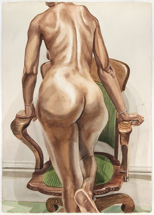 Philip Pearlstein, Back of Female Model With Swivel Chair, 1977