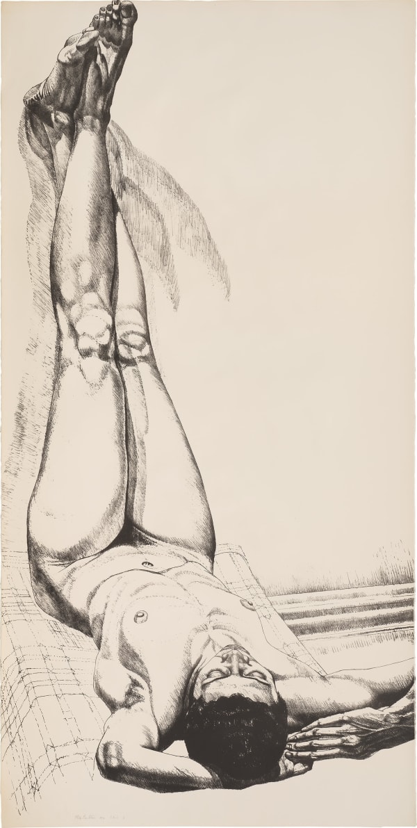 Philip Pearlstein, Female Nude with Legs Up / B&W, 1976