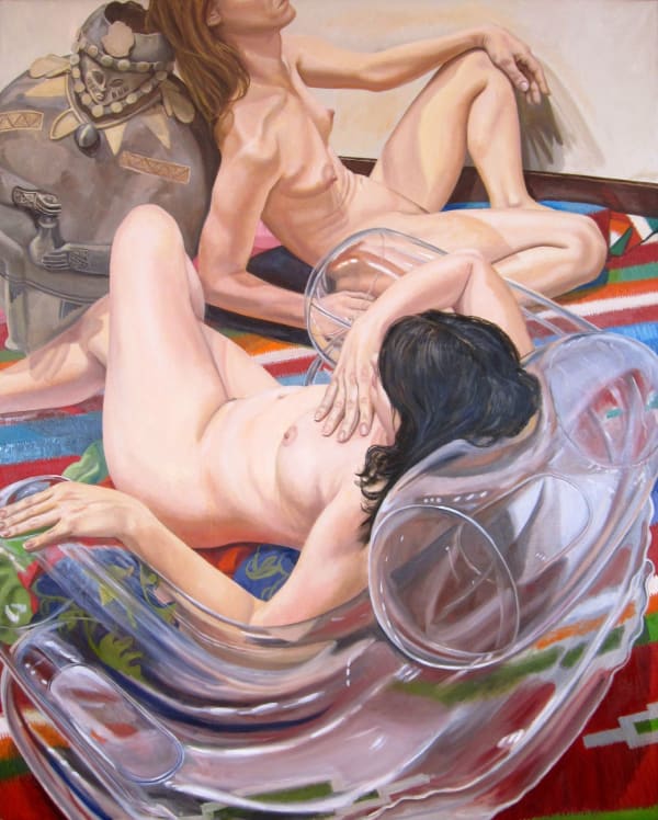 Philip Pearlstein, Two Models with Peruvian Medicine Man, 2011