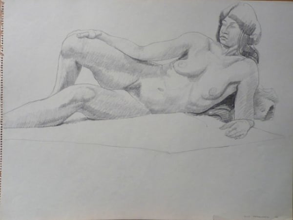 Philip Pearlstein, Reclining Female Model, 1966