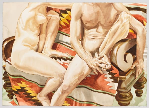 Philip Pearlstein, Male and Female Models on Greek Revival Sofa, 1976