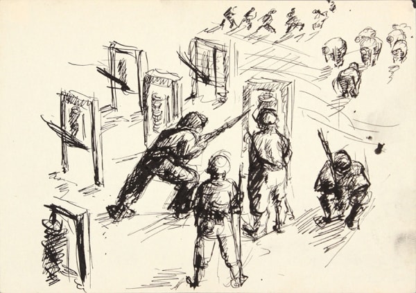 Philip Pearlstein, Bayonet Practice I, 1943