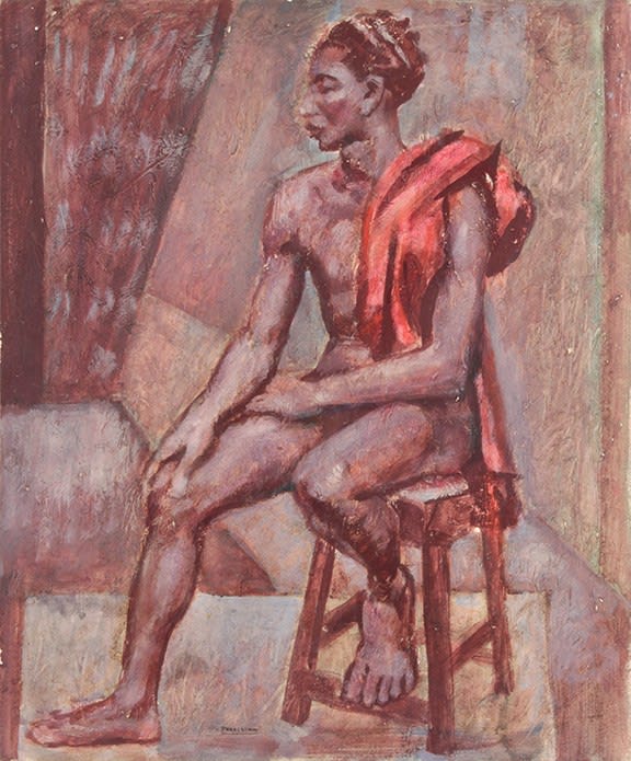 Philip Pearlstein, Seated Male Model, 1946-47