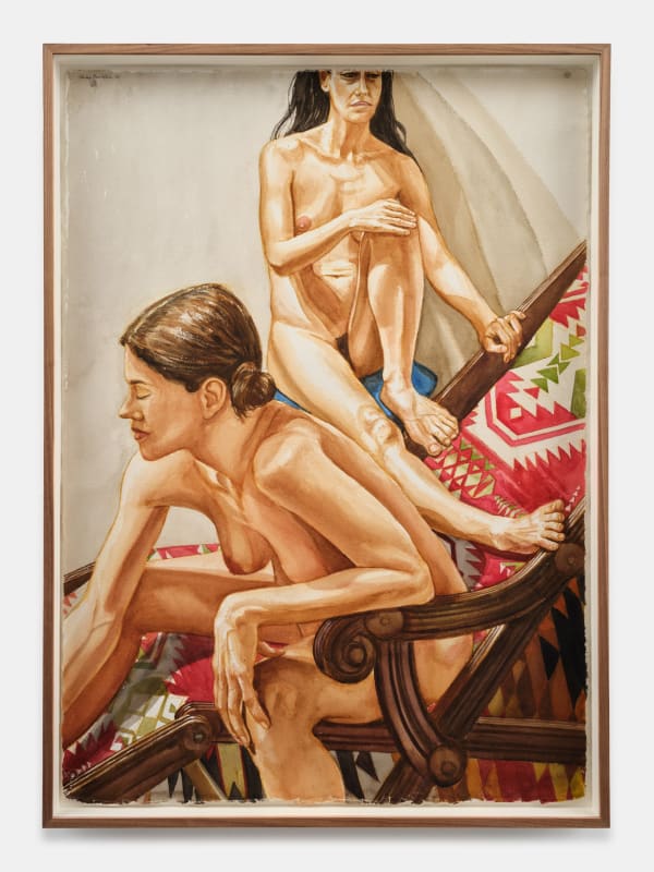 Philip Pearlstein, Two Models and a Wood Beachchair, 2002-03