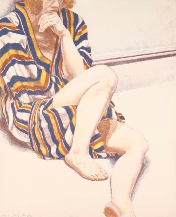 Philip Pearlstein, Girl in Striped Robe, 1972