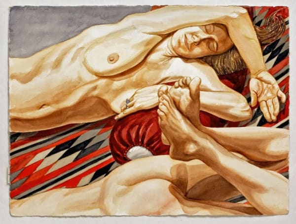 Philip Pearlstein, Two Nudes on Navajo Blanket, 1999
