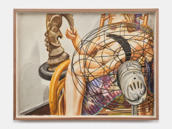 Philip Pearlstein, Nude with Fan and African Drum, 1999