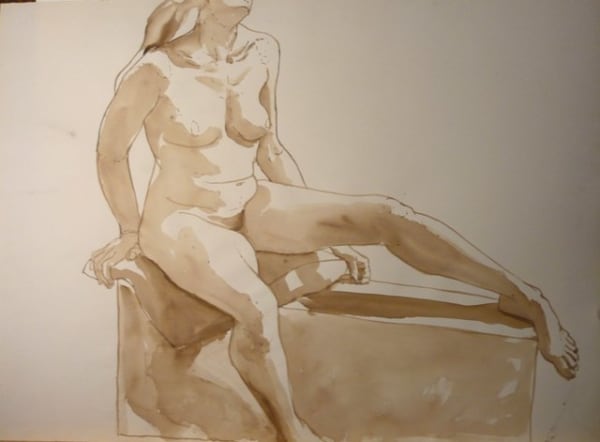 Philip Pearlstein, Seated Female, Leg Extended, ND