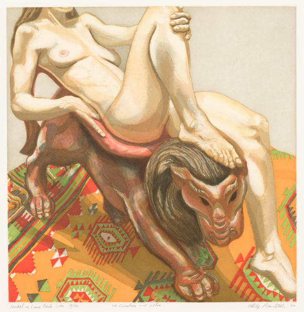 Philip Pearlstein, Model with Luna Park Lion, 1992