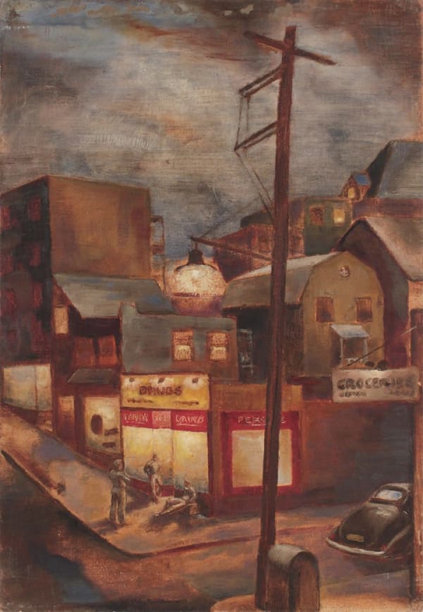 Philip Pearlstein, Street Corner in Pittsburgh, 1942