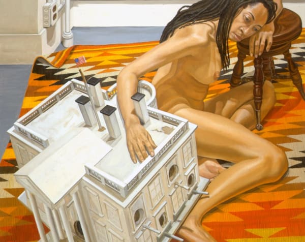 Philip Pearlstein, Model with Whitehouse as Birdhouse, 2000
