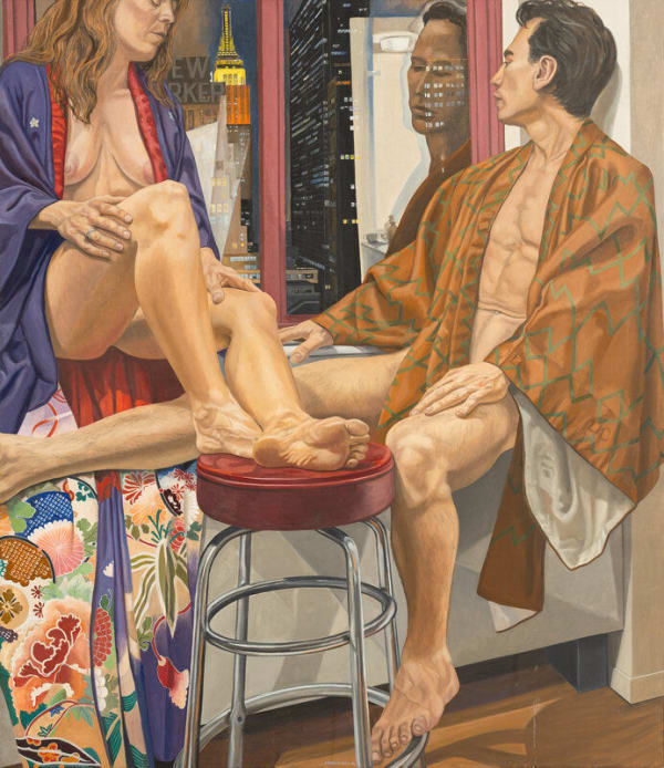 Philip Pearlstein, Two Models with Empire State Building, Night, 1992