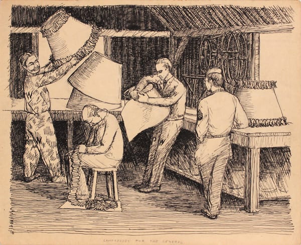 Philip Pearlstein, Livorno, Italy, Lampshades for the General, 1946
