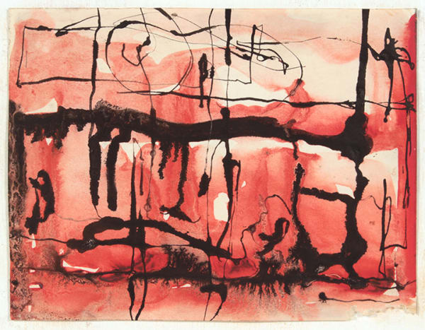 Philip Pearlstein, Untitled (Class Exercise 7_Red and Black), 1947-48