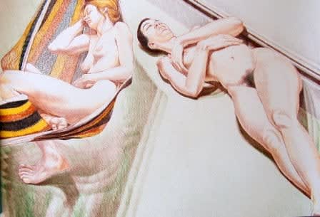 Philip Pearlstein, Two Nudes with Hammock, 1974