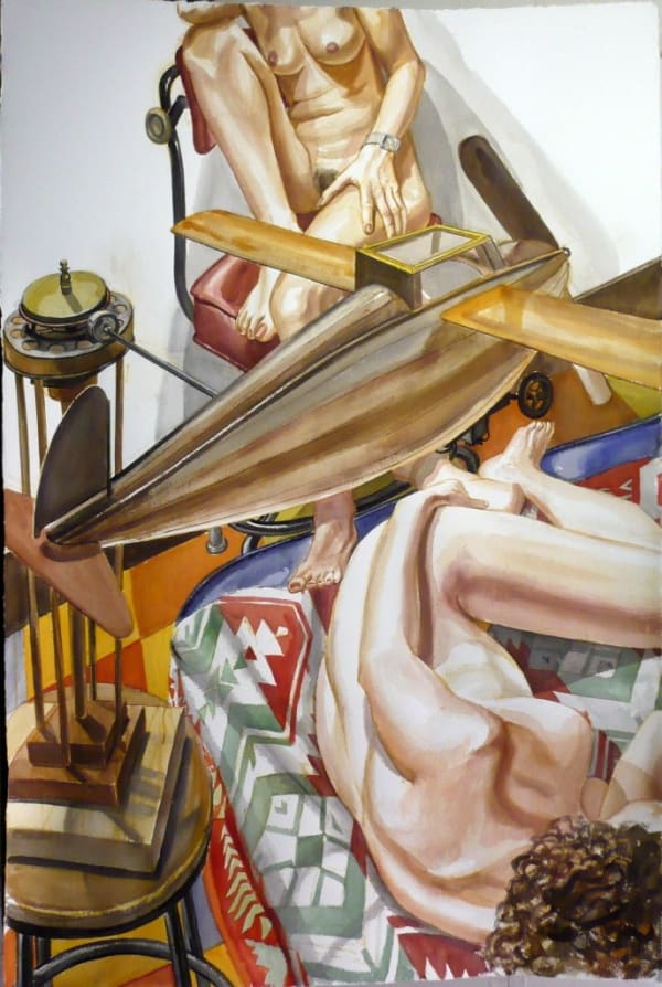 Philip Pearlstein, Study For: Models With a Wooden Airplane, 2005