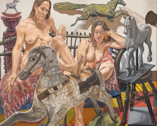 Philip Pearlstein, Models with Folk Art Horses, 1992