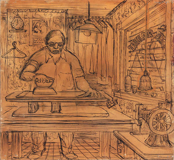 Philip Pearlstein, Tailor Shop, 1946-49