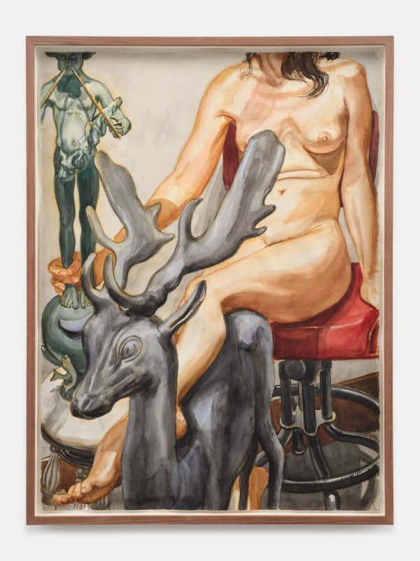 Philip Pearlstein, Nude with Lead Stage and Universal Pan, 2009