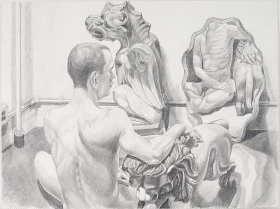 Philip Pearlstein, Model with Gargoyle, Lion, and Mirror, 1990s