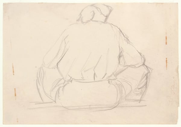 Philip Pearlstein, Untitled (Soldier's Back, Sitting), 1943-46
