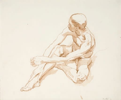 Philip Pearlstein, Male Model Seated on Floor, 1962