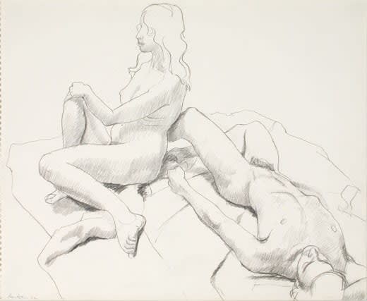 Philip Pearlstein, Female Sitting Up, Male Reclining, 1962