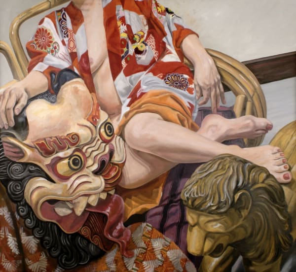 Philip Pearlstein, Model with Indonesian Mask, 2015
