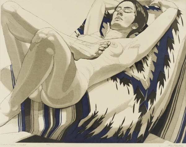 Philip Pearlstein, Nude on Mexican Blanket, 1972
