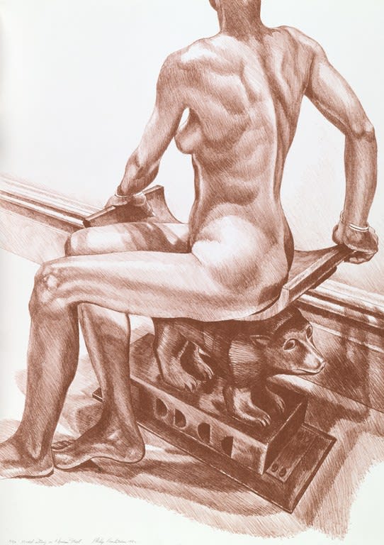 Philip Pearlstein, Seated Model on African Stool, 1982
