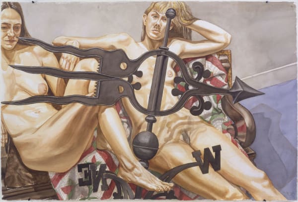 Philip Pearlstein, Two Nudes with Banner Weather Vane, 1997-98