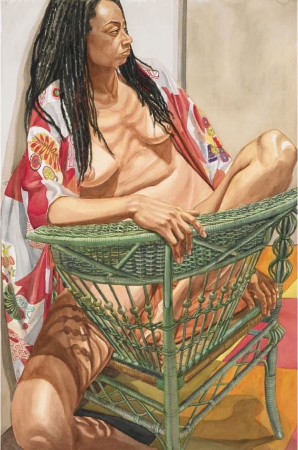 Philip Pearlstein, Model on Green Wicker Chair, 2001
