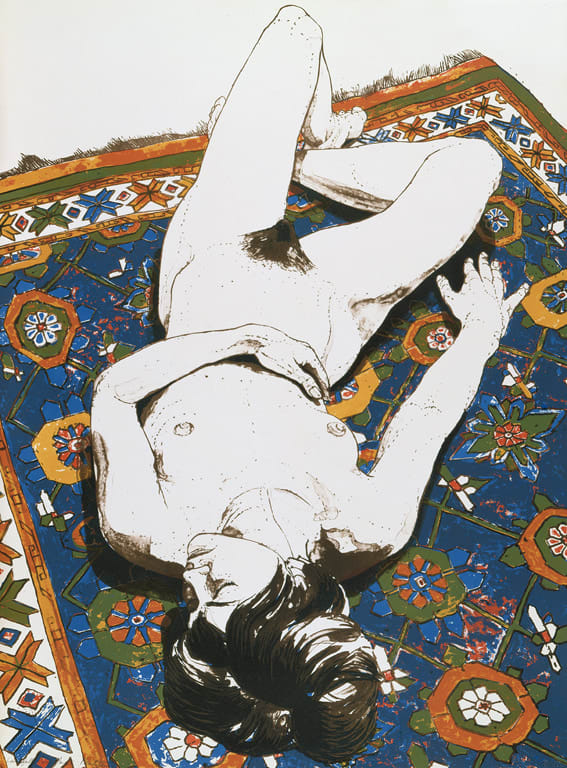 Philip Pearlstein, Figure Lying on Rug, 1970