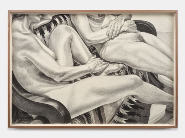 Philip Pearlstein, Two Models Seated on a Mexican Blanket, 1982