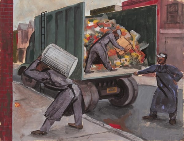 Philip Pearlstein, Untitled (Garbage Collectors), 1946-49
