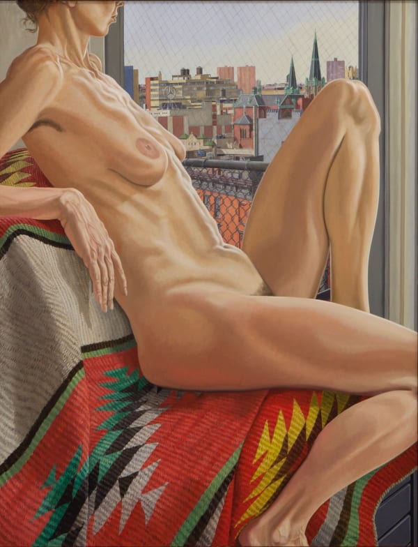 Philip Pearlstein, Nude, Midtown View, Navajo Rug, 1986