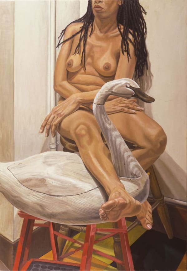 Philip Pearlstein, Model with Swan Decoy on Ladder, 2002