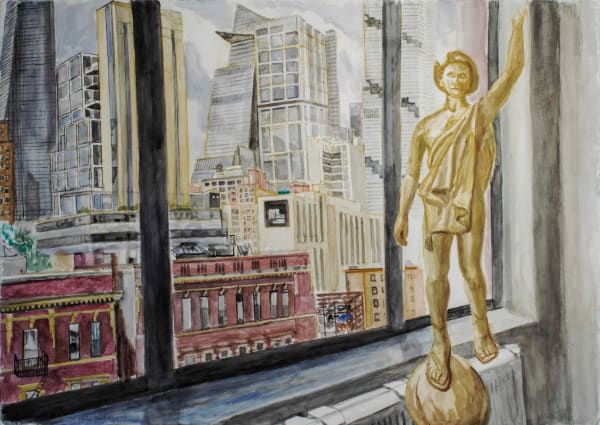 Philip Pearlstein, View from West 36th Street, Out My Window, 2021